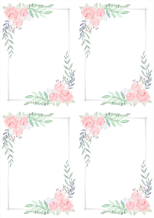 Decorative paper A4 Flora frame 5pcs