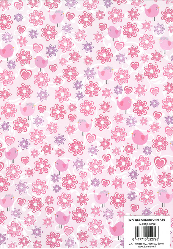 Design card A4 Flowers and birds 5pcs