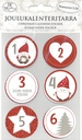 Christmas calendar sticker punaharmaa 4 sheets