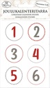 Christmas calendar sticker numbers red/grey 4 sheets