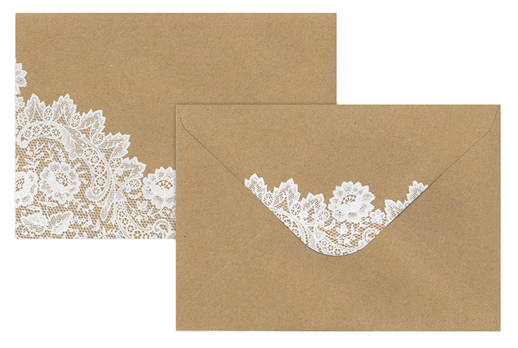 Envelope C6 Lace recycled brown 10pcs
