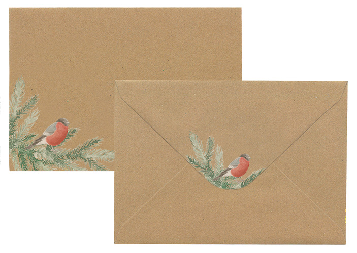 Envelope C6 Christmas theme recycled brown 10pcs