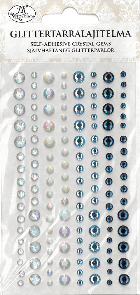 Rhinestone sticker assortment blue/silver 