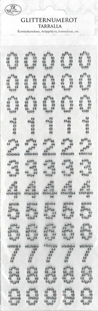 Rhinestone sticker numbers silver