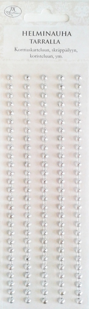Pearl sticker ribbon silver