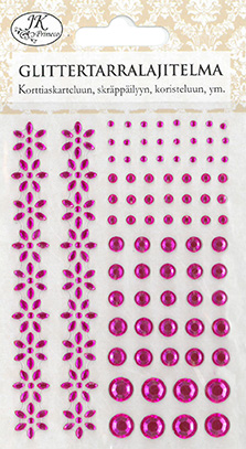 Rhinestone sticker assortment Flowers/pearls pink
