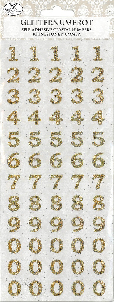 Rhinestone sticker numbers gold