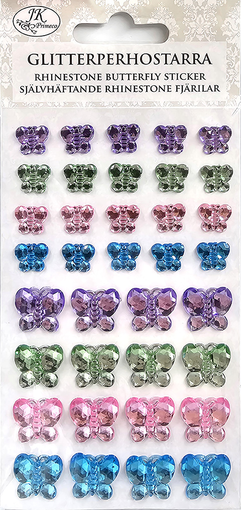 Rhinestone sticker Butterfly pastel
