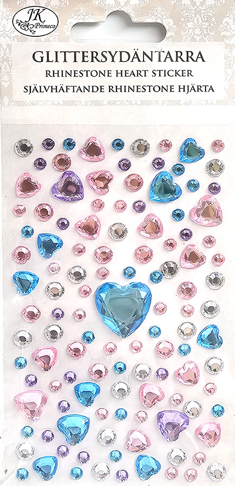 Rhinestone sticker Heart blue/lilac