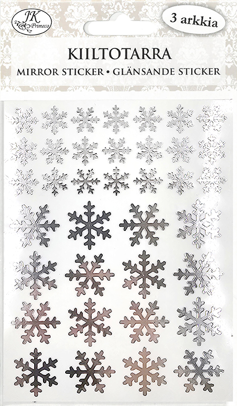 Mirror sticker Snowflake silver 3 sheets