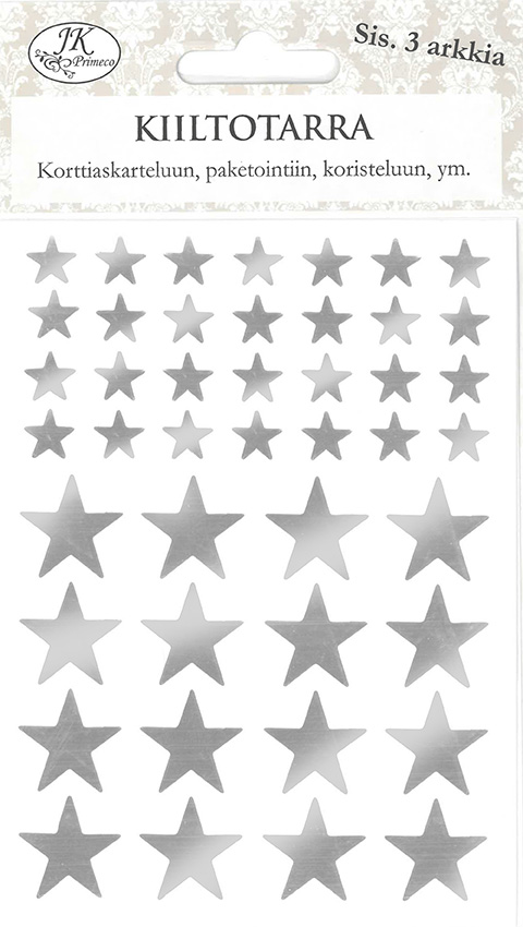 Mirror sticker small Star silver 3 sheets