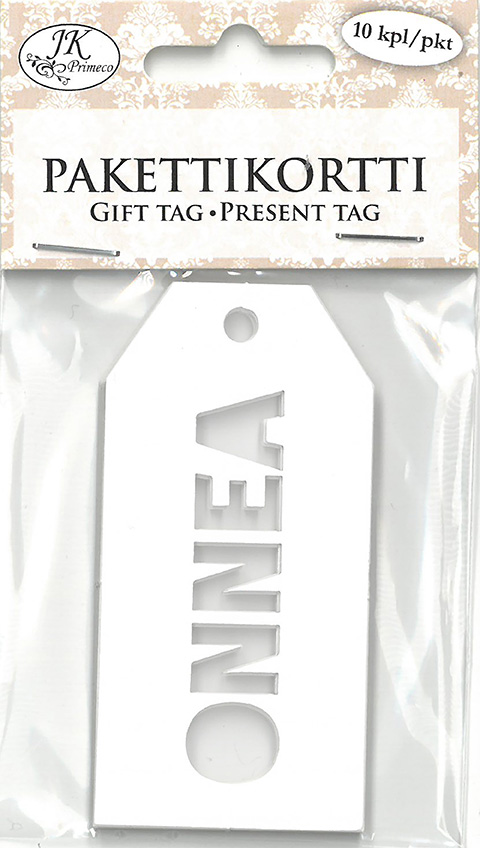 Gift tag Onnea valkoinen 10pcs