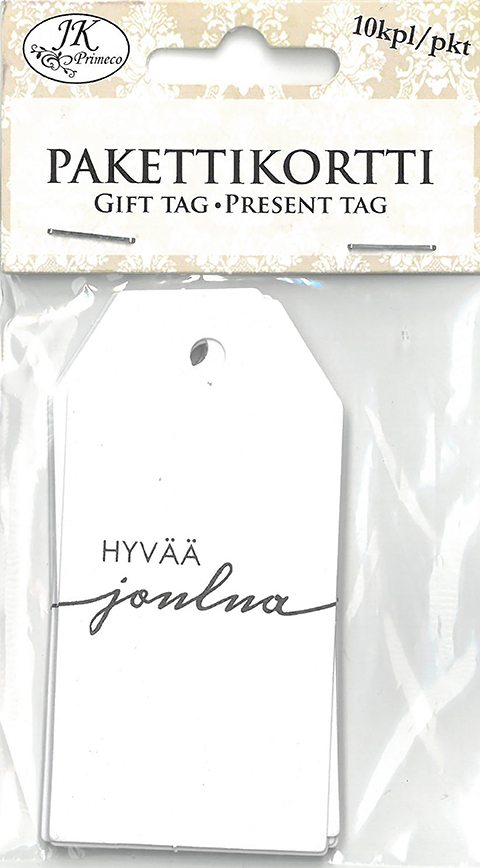 Gift tag Jouluteksti musta 10pcs