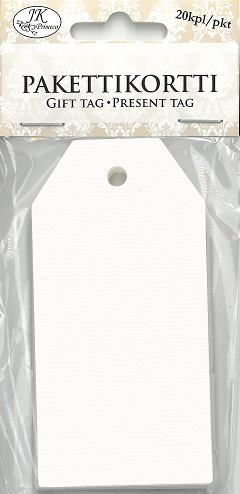 Gift tag 5 x 10cm white 20pcs