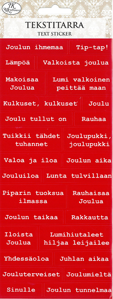 Text sticker Joulusanonnat punainen