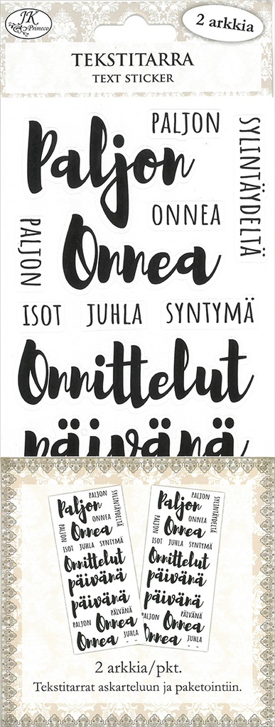Text sticker Onnittelut 2 sheets