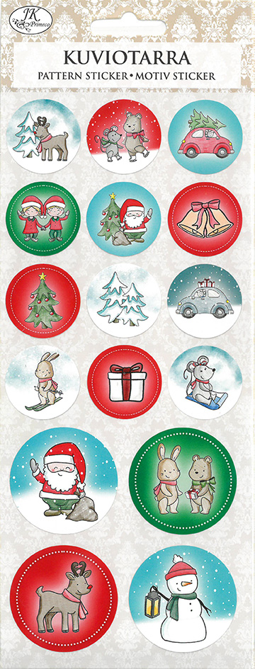 Pattern sticker Christmas characters round