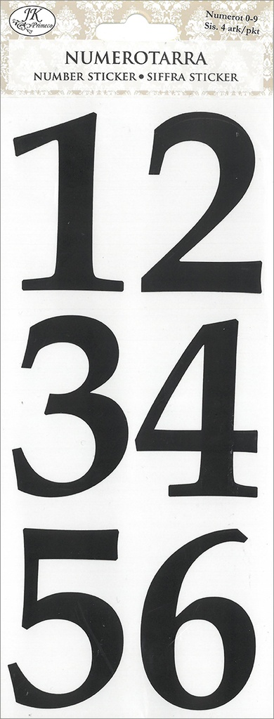 Number sticker large 4 sheets