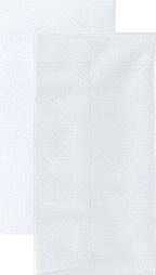 Folded pearlescent card + envelope long white 5pcs+5pcs