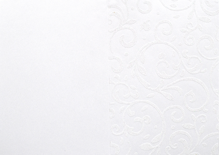 Folded card Amanda glitter white 10pcs