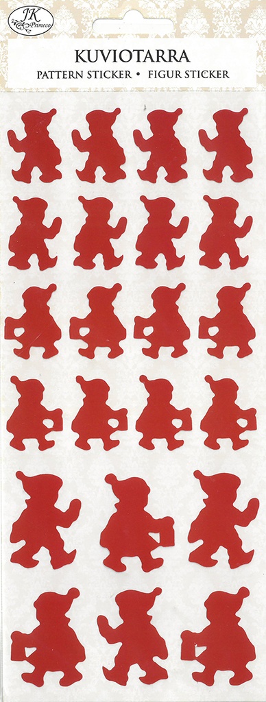 Pattern sticker Nostalgia Christmas gnomes red