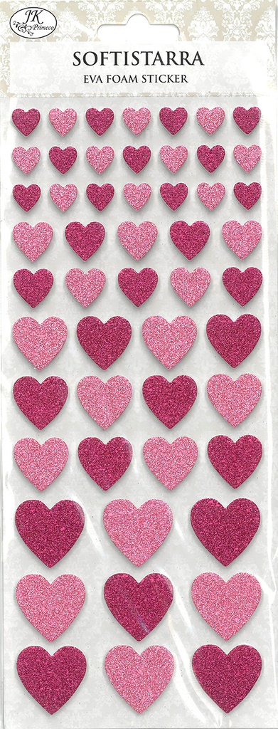 Eva foam sticker Heart pink glitter