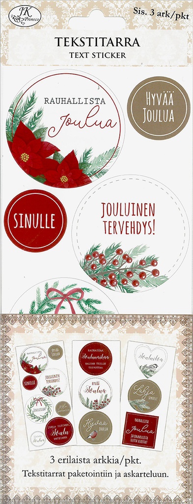 Text sticker iso Havut ja marjat 3 sheets