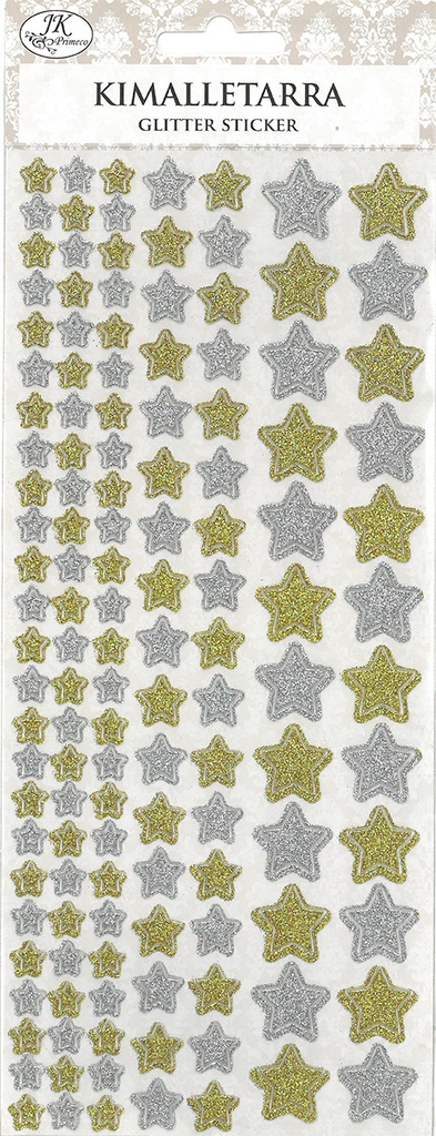 Glitter sticker Stars gold/silver