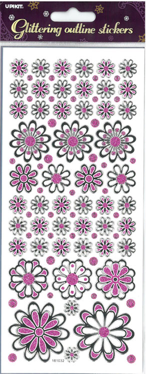 Glitter sticker Big flowers