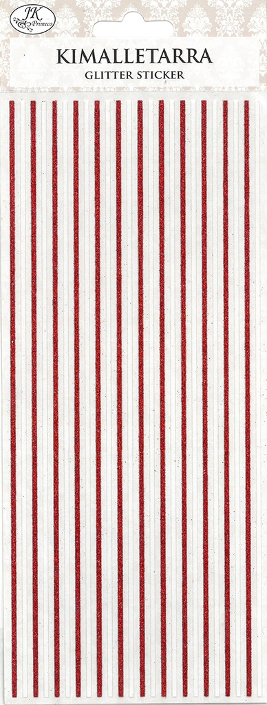 Glitter sticker Line red/white