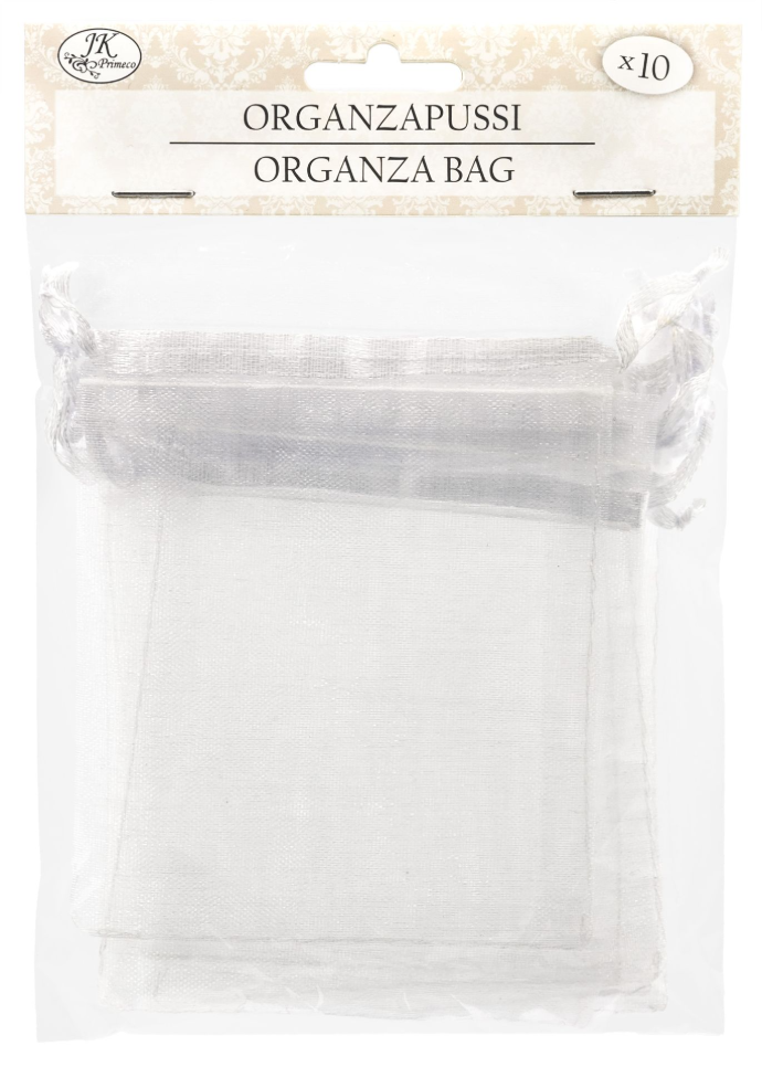 Organza bag 8 x 10cm white 10pcs