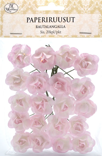 Paper roses small light pink 20pcs