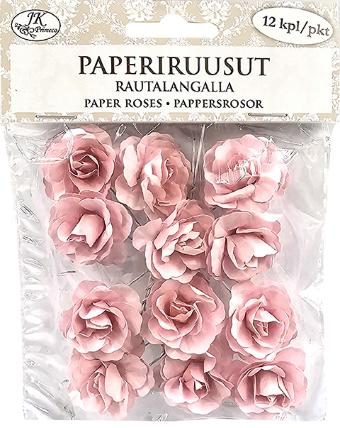 Paperiruusut vanha rosa 12kpl