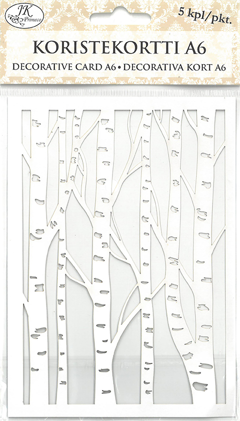 Decorative card A6 Birches white 5pcs