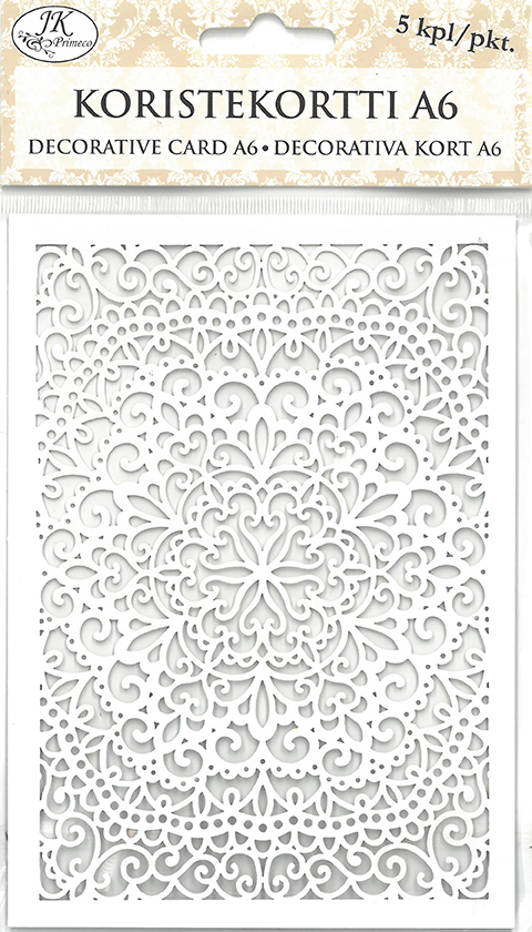 Decorative card A6 Lace white 5pcs