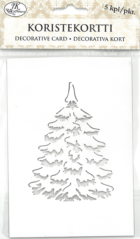 Decorative card Spruce snow white 5pcs