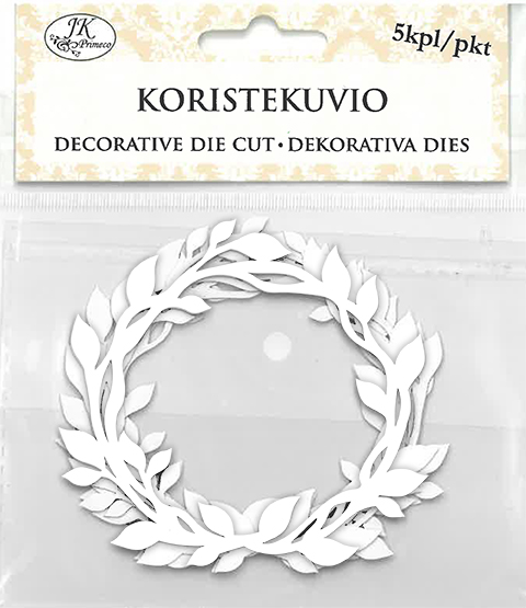 Decorative die cut vine wreath white 5pcs