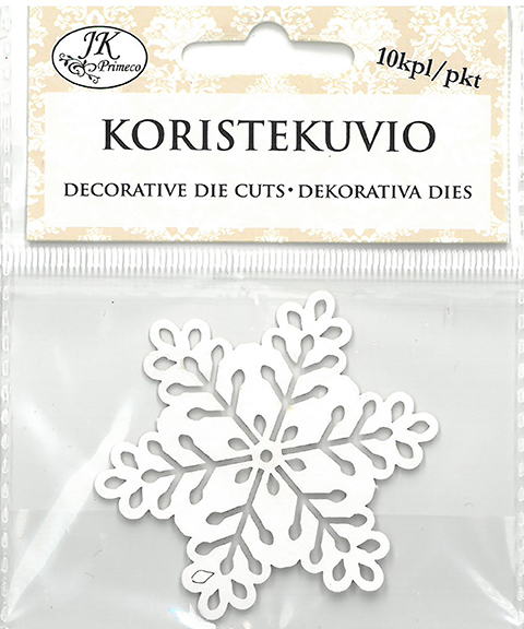 Decorative die cut Snowflake small white 10pcs