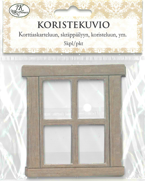 Decorative die cut wood window brown 5pcs