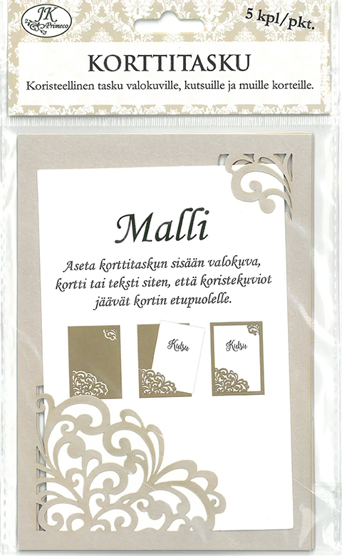 Laser cut pocket Vine pearlescent champagne 5pcs