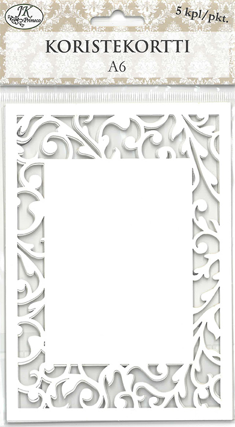 Decorative card A6 Amanda white 5pcs