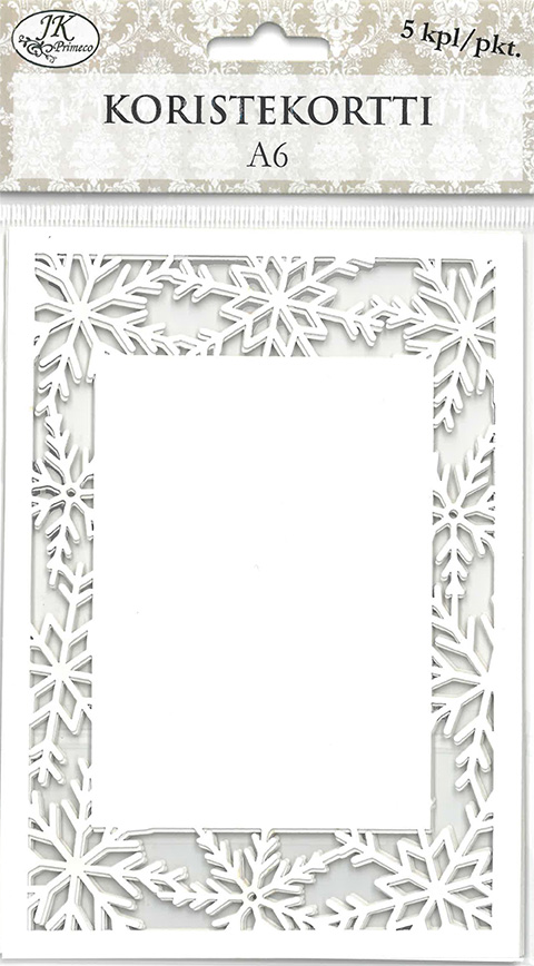 Decorative card A6 Snowflake white 5pcs