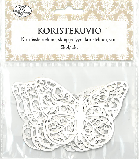 Decorative die cut Butterfly white 5pcs