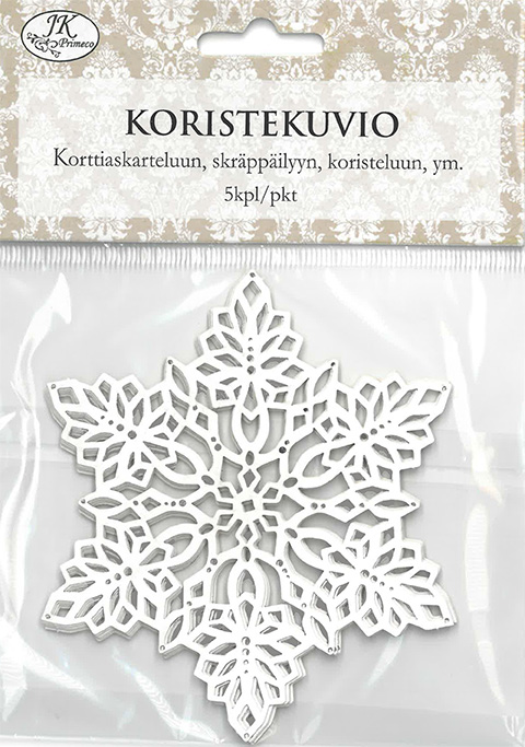 Decorative die cut Snowflake white 5pcs