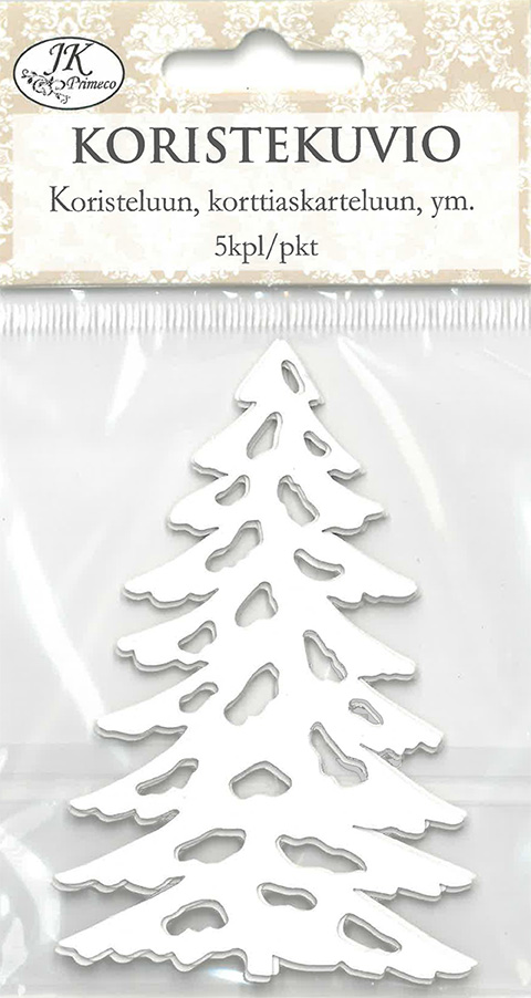 Decorative die cut Spruce 2 white 5pcs