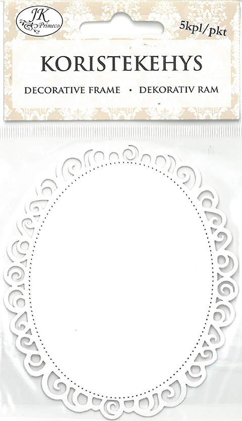 Decorative frame oval white 5pcs