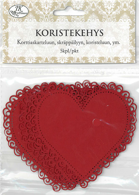 Decorative frame heart red 5pcs