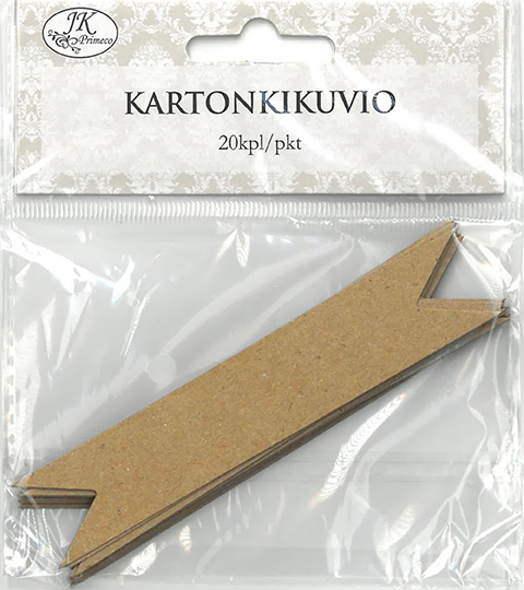 Card die cut Sign recycled brown 20pcs