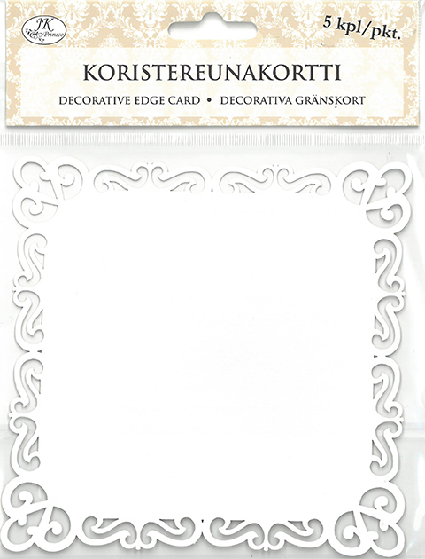 Decorative edge card square white 5pcs