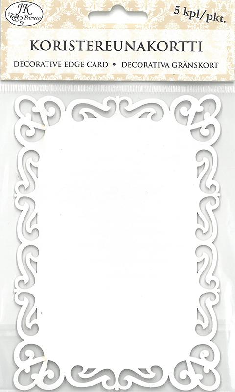 Decorative edge card white 5pcs